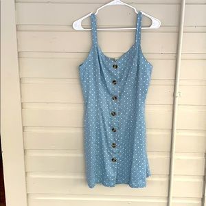 Little blue polka dot dress